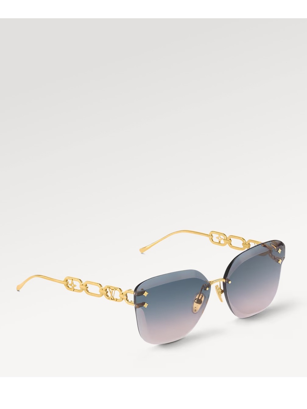 Louis Vuitton Gold Chain-Link LV Jewel Cat Eye Sunglasses